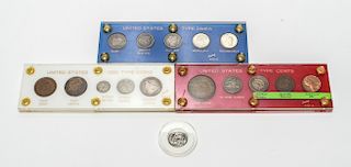 United States Cents, Dimes, Odd Type Coin Sets, 3