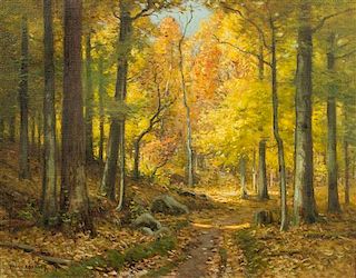 Frank A. Barney, (American, 1862-1954), Path Through the Trees