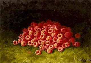 Carducius Plantagenet Ream, (American, 1837-1917), Raspberries