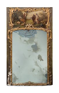 A Louis XV Style Parcel-Gilt and Painted Trumeau