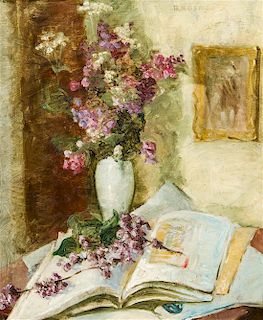 Daisy Hartman Osnis, (American, 1878-1939), Still Life with Lilacs