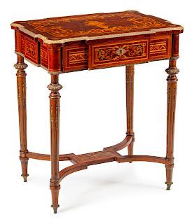 A French Bronze-Mounted Marquetry Work Table