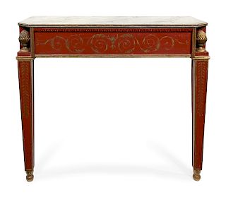 An Empire Style Red-Painted Console