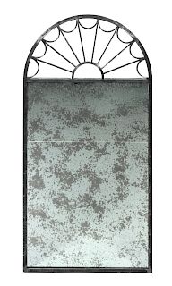 A Neoclassical Style Grey-Painted Mirror