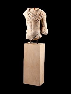Roman Style Carved Marble Male Torso