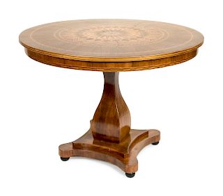 A Continental Parquetry Tilt-Top Table