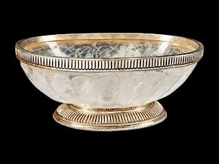 A Silver-Mounted Rock Crystal Bowl