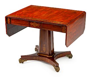 A Regency Brass-Inlaid Mahogany Sofa Table
