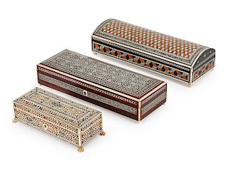 Three Anglo-Indian Inlaid Boxes