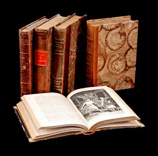 A Large Group of Leatherbound Volumes