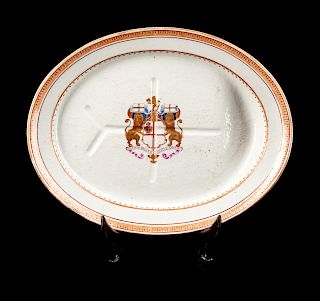 A Chinese Export Porcelain Armorial Well and Tree Platter