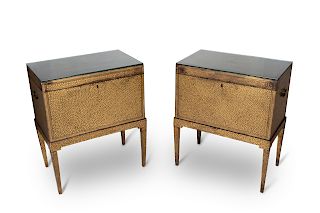 A Pair of Chinese Export Lacquer Chests on Stands