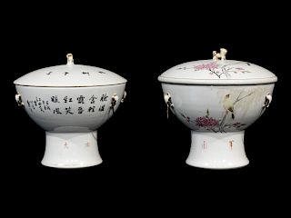 A Pair of Chinese Porcelain Warming Cups