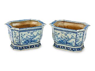 A Pair of Chinese Porcelain Jardinieres
