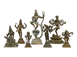 Seven Indian Bronze Figures