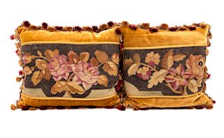 A Pair of Aubusson Upholstered Pillows