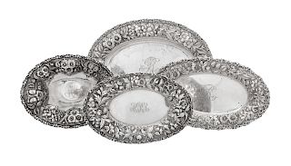 A Group of Four American Silver Oval Trays