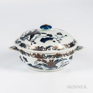 Export Blue and White Covered Dish