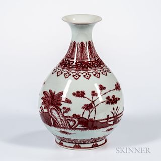 Red and White Bottle Vase