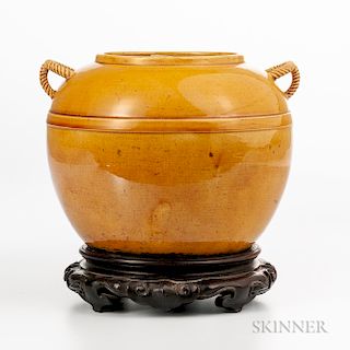 Amber Yellow-glazed Jar