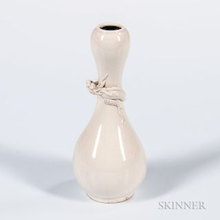 Cream-glazed Garlic-mouth Vase