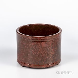 Mottled Iron Brown-glazed Brush Pot
