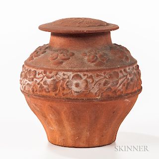 Redware Pottery Jar and Cover