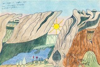 * Joseph Yoakum, (American, 1886-1972), Mt. Negro in Arbales Alps Near Merceded Uruguay, 1968