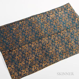 Blue and Gold Silk Fabric