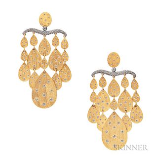 18kt Gold Disc Diamond Earrings, Umrao