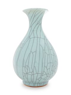 A Guan-Type Porcelain Bottle Vase, Yuhuchunping
Height 5 1/8 in., 13 cm.