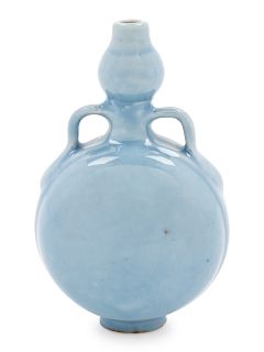 A Clair-de-Lune Glazed Porcelain Miniature Moon Flask
Height 3 1/4 in., 8 cm. 