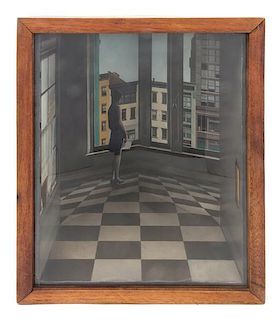 * William Beckman, (American, b. 1942), Figure Standing at Window, 1970