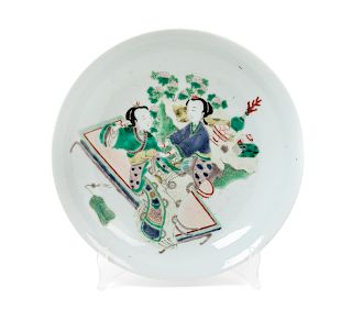 A Famille Verte Porcelain Plate
Diam 11 in., 28 cm. 