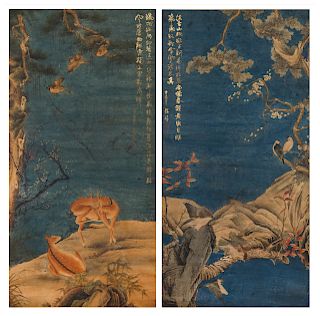 Attributed to Cheng Zhang, Gao Qifeng
Image: height 50 x width 24 3/4 in., 127 x 63 cm. 