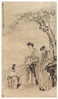 Attributed to Huang Shen
Image: height 45 x width 25 1/2 in., 114 x 65 cm. 