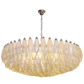 Italian Amber and Grey Polyhedral Chandelier
