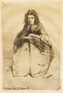 James Abbott McNeill Whistler, (American, 1834-1903), Fumette (from Twelve Etchings from Nature), 1858