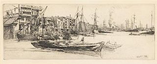 James Abbott McNeill Whistler, (American, 1834-1903), Thames Warehouse, 1859