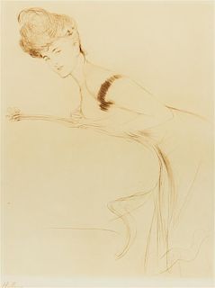 Paul Cesar Helleu, (French, 1859-1927), Portrait of a Woman