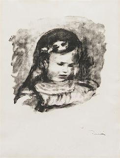 * Pierre-Auguste Renoir, (French, 1841-1919), Claude Renoir, la tete baisee (from L'Album des douze Lithographies originales), 1