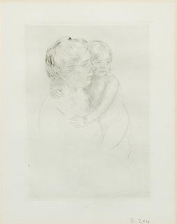 * Mary Cassatt, (American, 1844-1926), Denise Holding Her Child