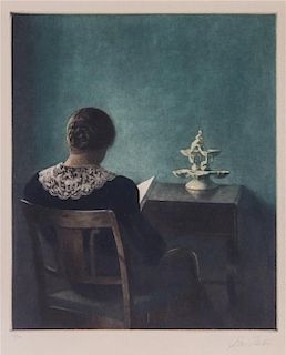 Peter Vilhelm Ilsted, (Danish, 1861-1933), Woman Reading, 1925