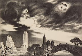 Louis Lozowick, (American/Russian, 1892-1973), Angry Skies, 1935