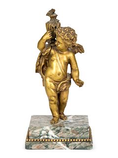 A Louis XVI Style Gilt-Bronze Figure of Cupid