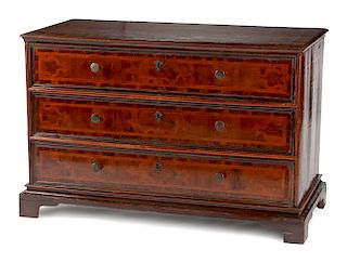 An Italian Marquetry and Walnut Chest of Drawers