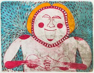 * Rufino Tamayo, (Mexican, 1899-1991), Mujer sonriente (from Mujeres), 1969