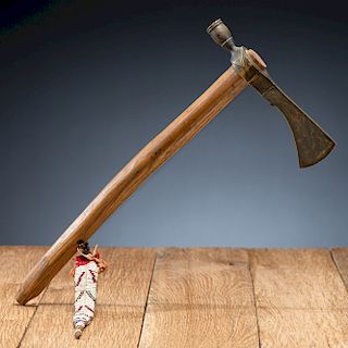 Plains Pipe Tomahawk with Beaded Hide Drop, From the James B. Scoville Collection