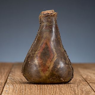 Plains Painted Parfleche Powder Flask, From the James B. Scoville Collection