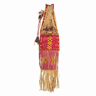 Sioux Quilled Hide Tobacco Bag, From the James B. Scoville Collection